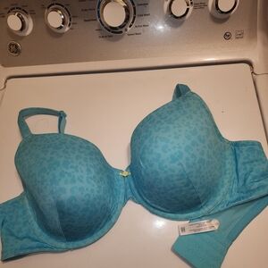 Cacique Turquoise Leopard Bra